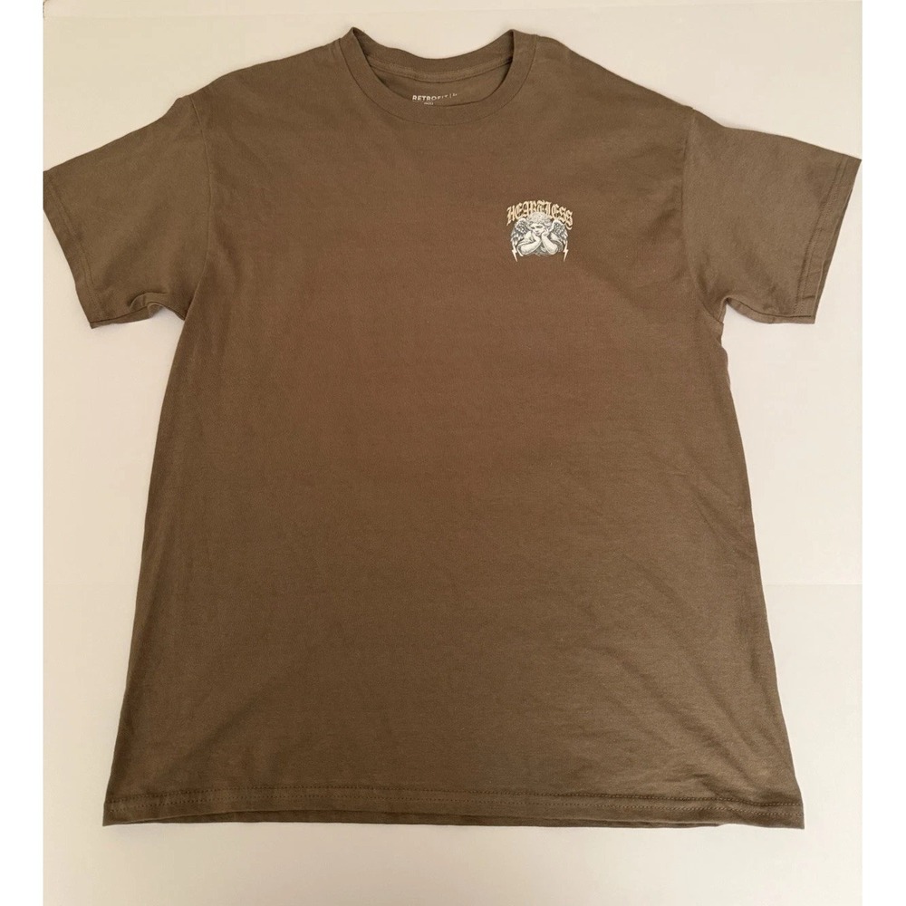 Retrofit Men Large T-Shirt Heartless Angel Graphic Brown Cotton Streetwear NEW